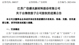 亏了？卖了！广信材料4000万到手了！