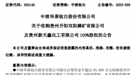 豪横！中核钛白再掷约9亿跨界万亿赛道！