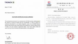 涨价了，万云华锐为涂料厂提供优选钛白粉！