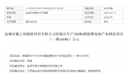 50亿！年产20GWh锂电池项目公示！